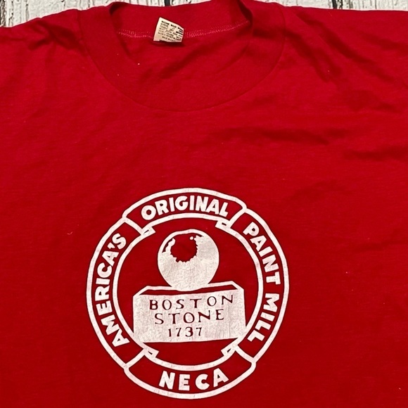 Vintage 1980s Boston Stone Red 80s Travel Tourism Crewneck Tee Top Shirt - Picture 2 of 3